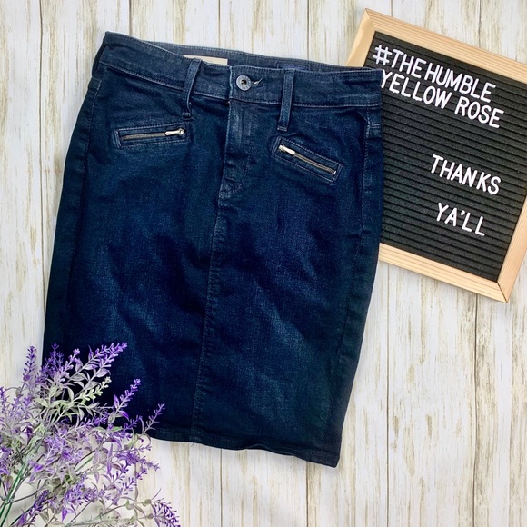 AG Adriano Goldschmied The Kodie Biker Dark Denim Pencil Skirt Size 24 - Picture 1 of 2